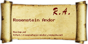 Rosenstein Andor névjegykártya