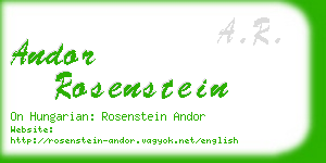 andor rosenstein business card